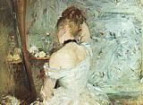 Berthe Morisot Canvas Paintings - A Woman at her Toilette